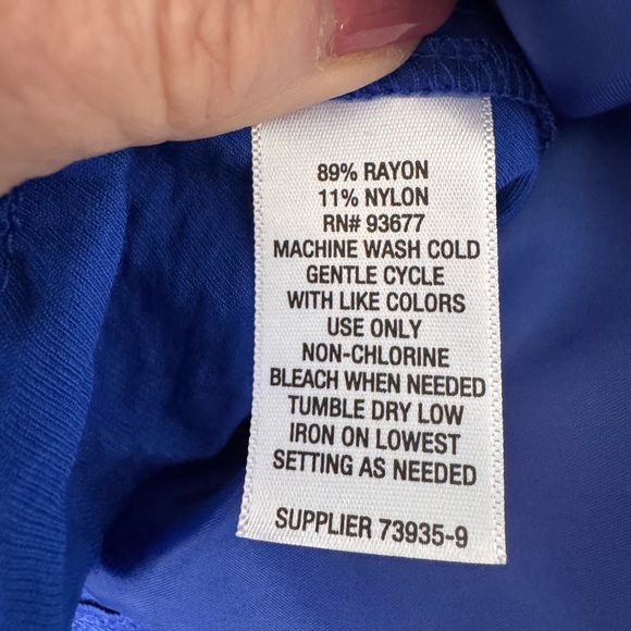 Liz Claiborne Royal Blue Wide Leg Pants, Plus Size 18 Zipper Elastic Waist NWTS - Picture 12 of 12